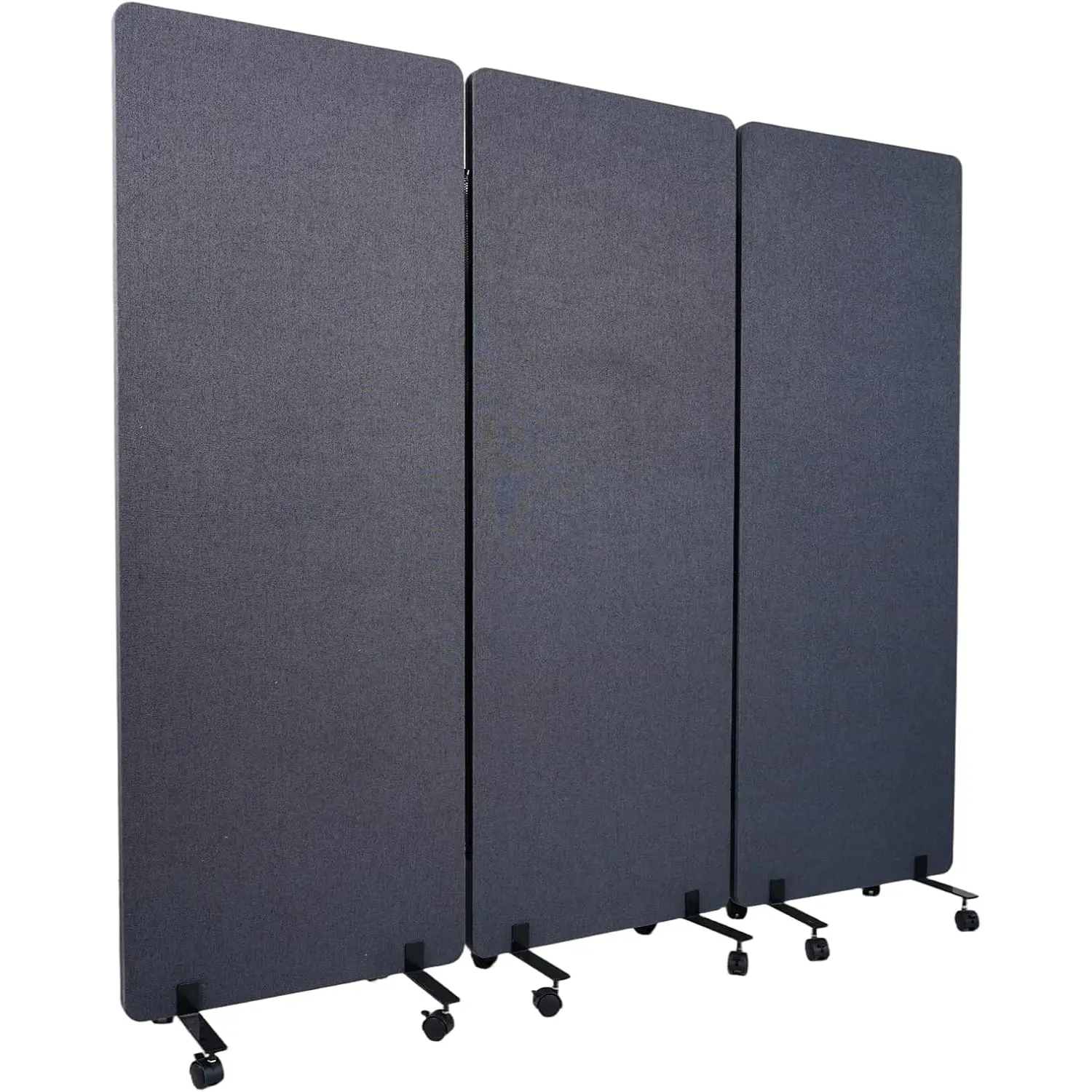 72" X 66" Partition Room dividers, 3 Panel Sound Proof Dividers for Office Partitions, Room Divider Privacy Panel with Wheels, Portable Temporary Wall for Office, Studio, School, Hospital