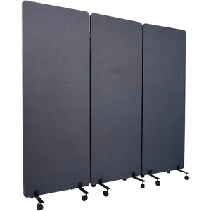 72" X 66" Partition Room dividers, 3 Panel Sound Proof Dividers for Office Partitions, Room Divider Privacy Panel with Wheels, Portable Temporary Wall for Office, Studio, School, Hospital outdoorfun