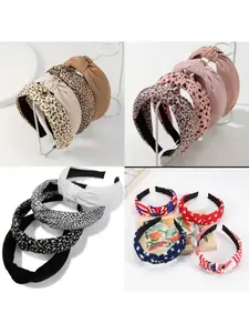Women's headband hair accessories pink leopard print star versatile headband women's pressed hair black and white matching set