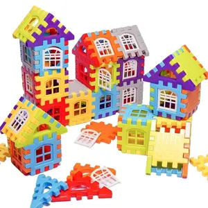 70 Piece House Building Blocks Set, Educational Puzzle Toy for Kids over 3 Years, Portable Plastic Construction Kit, Creative Game and Skill Development