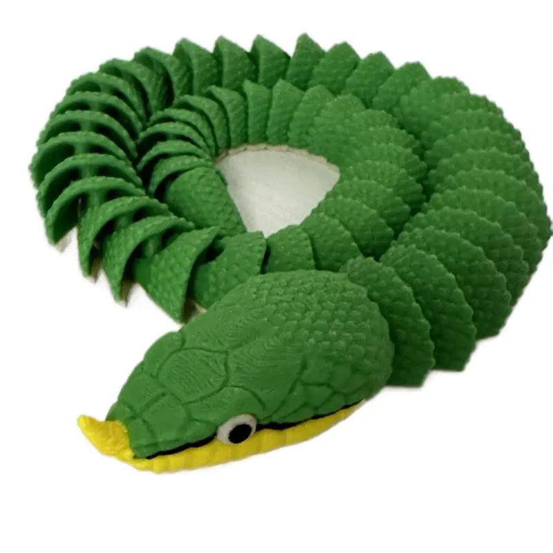 26.5 Inches Articulated and Flexy Rhinoceros RatSnake Green Flexible Animal Interactive Play Toy for Imaginative Fun Art Toy