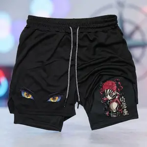Men's Graphic Shorts Demon Fighter - Dark Martial Arts Essential Shorts Slim Fit Compression Training