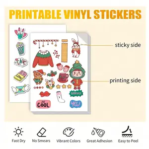 20/40 Sheets Glossy Vinyl Sticker Paper, A4 Size (8.3 X 11.7 Inches), Self-Adhesive Waterproof, Compatible with Inkjet and Laser Printers