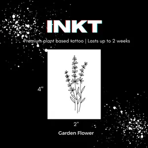 Garden Flower Tattoo | 2 Week Temporary Tattoo | Semi Permanent Tattoo | Plant Based Vegan Tattoo | Leaf Tattoo | Plant Tattoo | Flower Tattoo | Gift Idea | Boho Tattoo | Bohemian Tattoo | Nature Tattoo | Femimine Tattoo