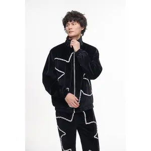 Eden Velour Jacket Black