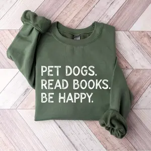 Dogs Reading Books Sweatshirt, Book Lover Gift, Dog Mom Sweater, Dog Lover Tee, Womenswear
