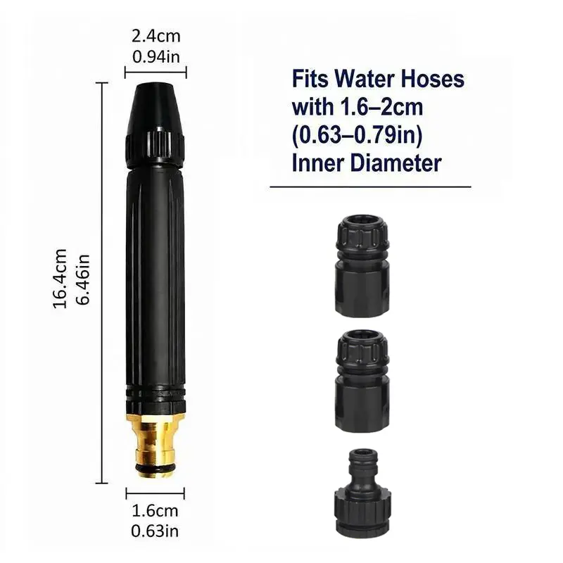 Adjustable Range Hose Nozzle Multi Purpose Water Nozzle High Pressure Car Wash Flushing Sprinkler Garden Hose Tap Water Booster Nozzle,  High Pressure Garden Hose Nozzle Durable Water Sprayer Car Wash Jet for Efficient Home Car Washing Car Washer Nozzle C
