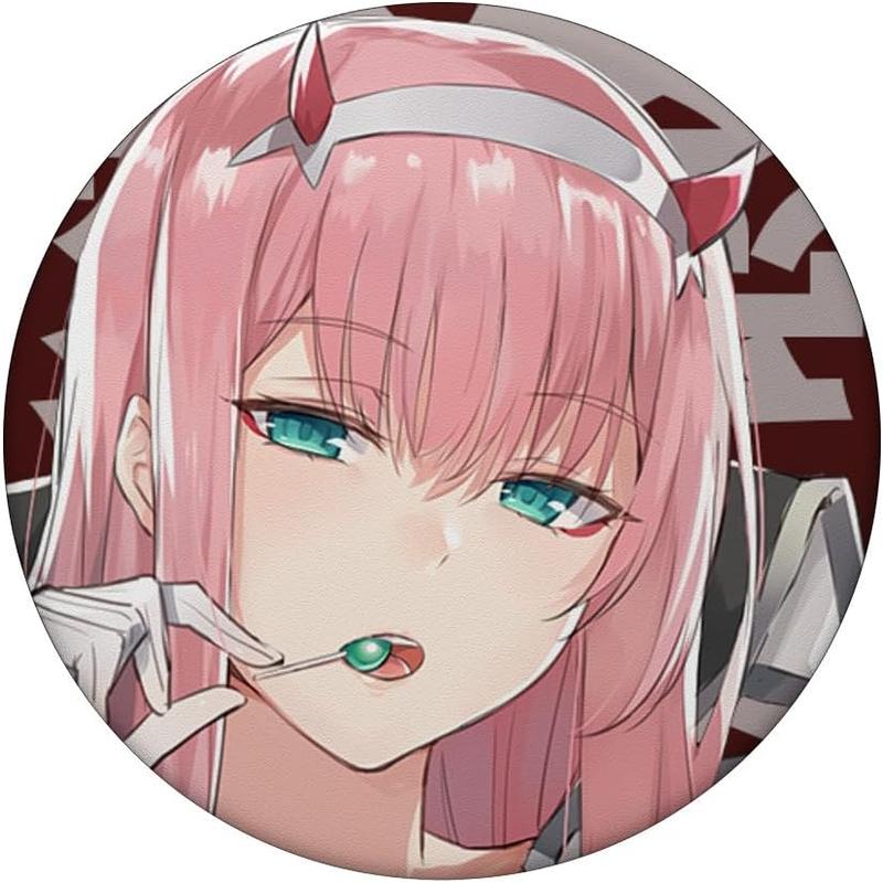 PopSockets Japanese Anime Cosplay 02 Girl Otaku PopGrip - Leather Plastic Wireless Phone Silicone Stick Waterproof SmartPhone Adhesive Backing Swappable Top