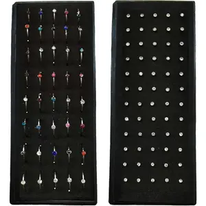 100Pcs Bone Nose Studs Stainless Steel Multicolor Cubic Zirconia Nose Rings Stud Hoop Tragus Cartilage Nose Ring Labret Nose Piercing Pin Jewelry for Women Men 1.5mm 2mm 2.5mm 20G 22G