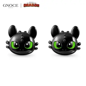 Gnoce HYYTD Collab S925 Toothless Stud Earrings for Women Girls,Toothless Jewelry How To Train Your Dragon Black Dragon Stud Earrings for Her, Stud Earrings for Mom Wife Daughter, Valentine‘s Day, Mother’s Day Jewelry