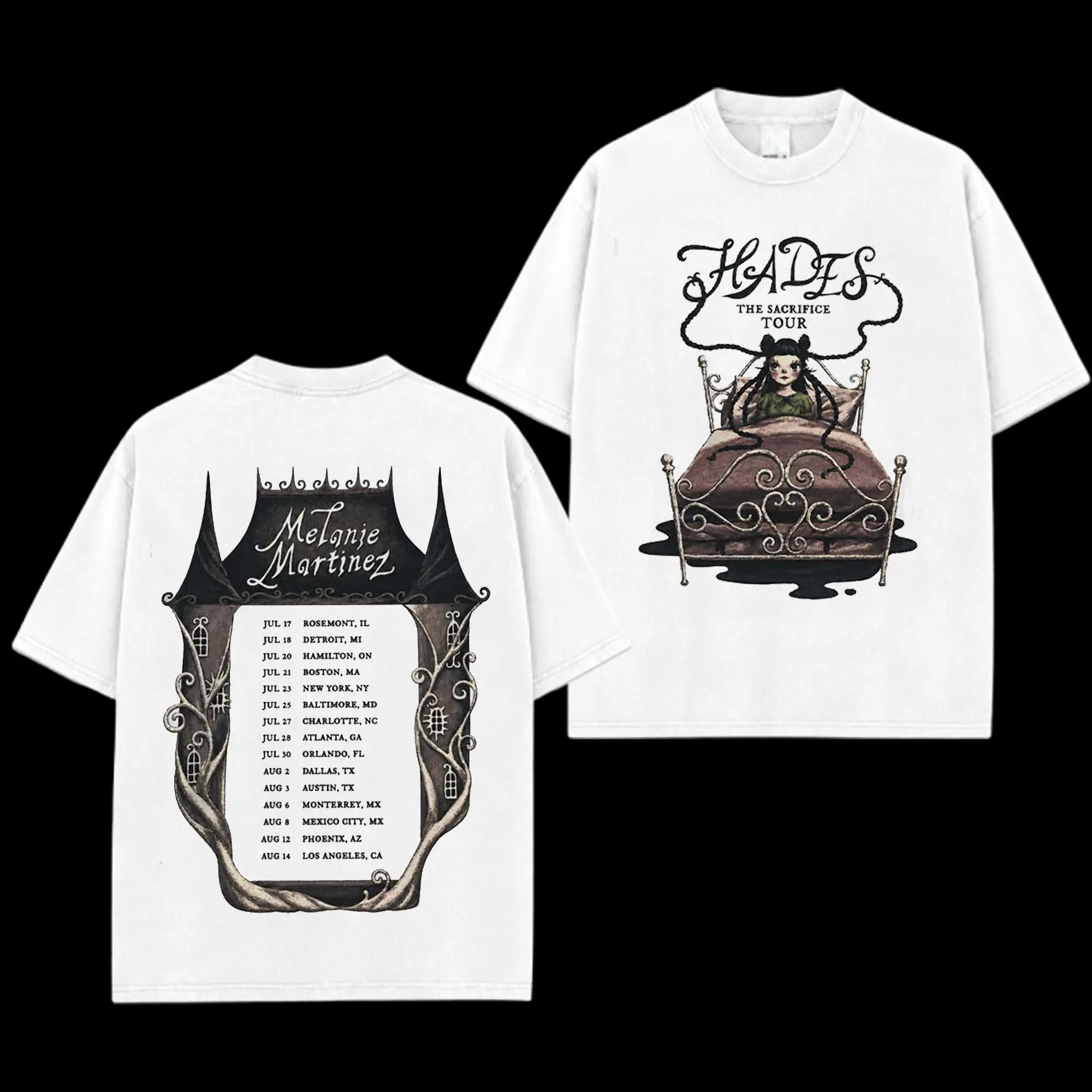 Melanie Martinez Hades The Sacrifice Tour 2026 Merch Baby In Bed Retro Unisex 100% Heavyweight Cotton T-Shirt, Melanie Martinez Tour 2026 Music Shirt, Oversized Vintage Tee, Pop Music Merch, Gift for Music Fans, Pop Culture Shirt