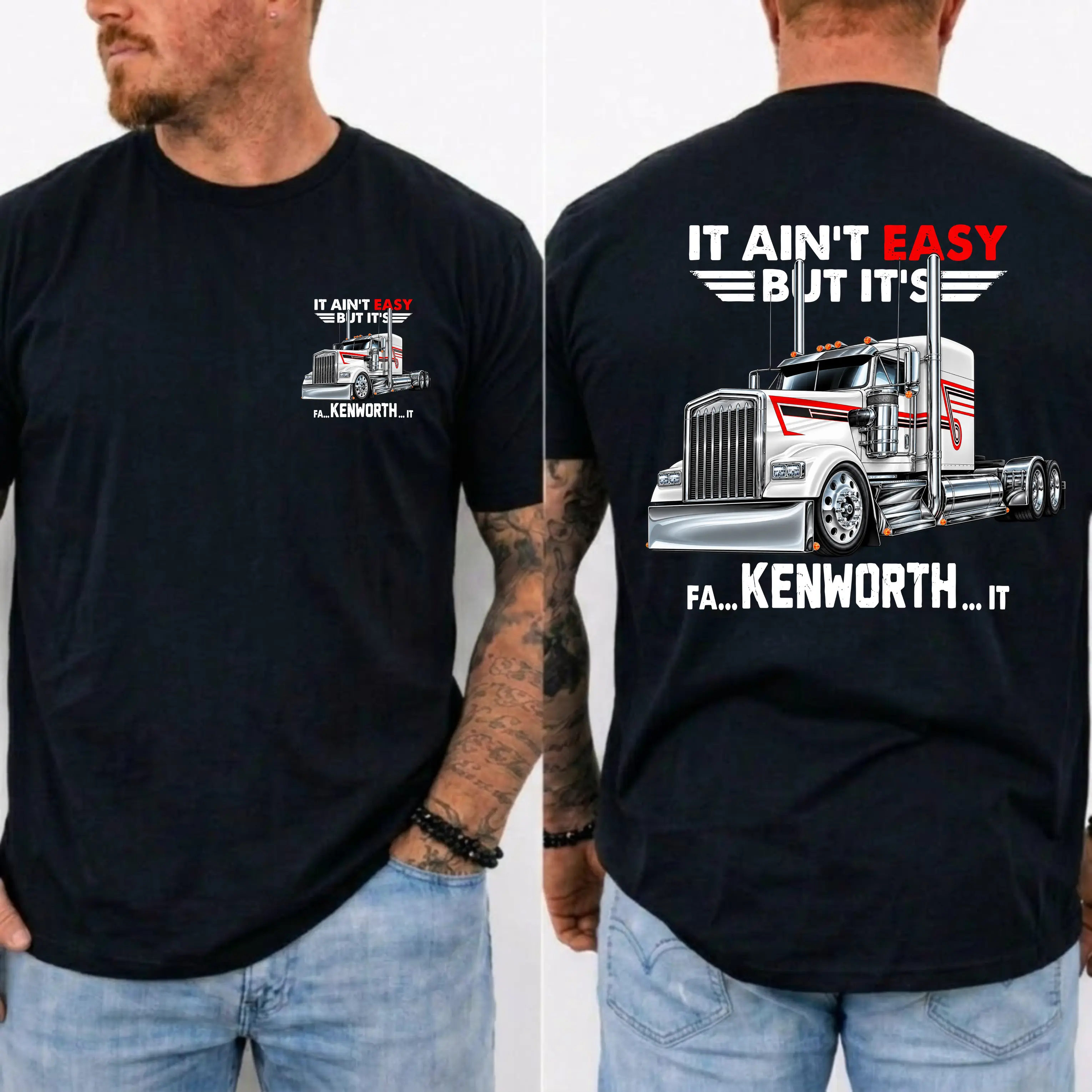 Kenworth Truck T-Shirt – Bold Semi-Truck Graphic 2 sided Tee for Truckers & Diesel Lovers, Classic Big Rig Logo Shirt, Perfect Gift for Peterbilt Enthusiasts, Drivers & Hauling Fans