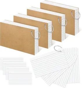 White Index Cards 3x5 Inch Flash Cards with Ring Lined Flashcards Heavyweight Note Cards for Studying School Supplies College, 200 Count