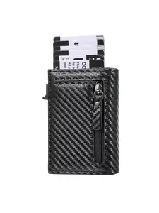 Men’s Carbon Fiber Tri-Fold Wallet with Tracker Card Slot, PU Leather Magnetic Closure Wallet, Large Capacity Multi-Functional Card Holder, Multiple Card Slots, Coin Purse, Slim Stylish Business Wallet, Perfect Gift for Men.