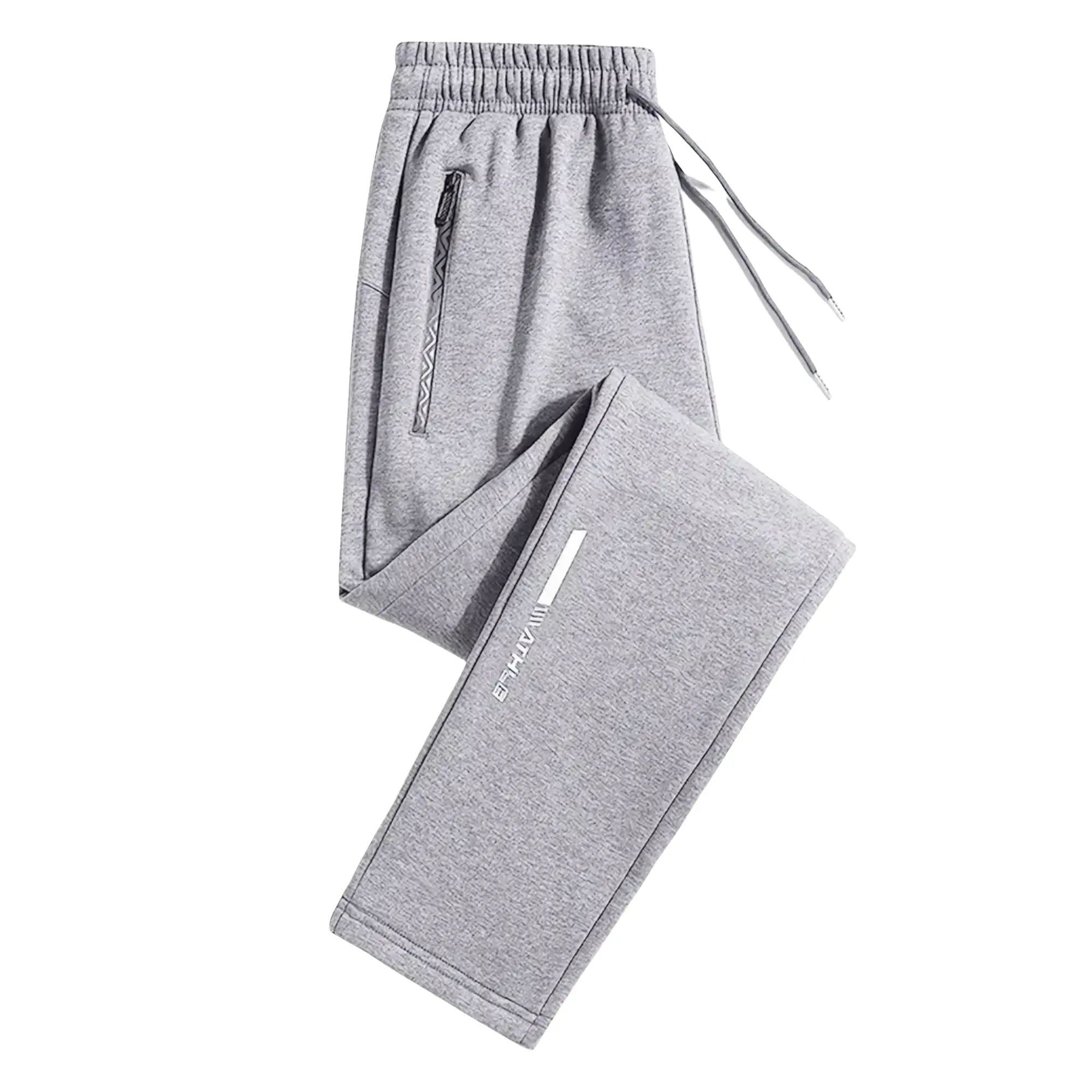 Men’S Casual Knit Jogger Pants With Reflective Stripes & Zipper Pockets And WaistDrawstring, Suitable For All Seasons Wear, Hiking & Casual Attire, Sporty Design, ComfortableFit 185/250