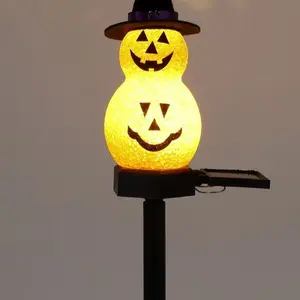 Solar Pumpkin Snowman Light, Perfect for Halloween, Easter, and Garden Decor, Create Festive Atmosphere, 1 Piece Outdoor Decoration