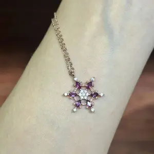 Natural Crystal purple garnet S925 Valentines Gift , Gift for Wedding/Birthday/Mother'sDay/Christmas