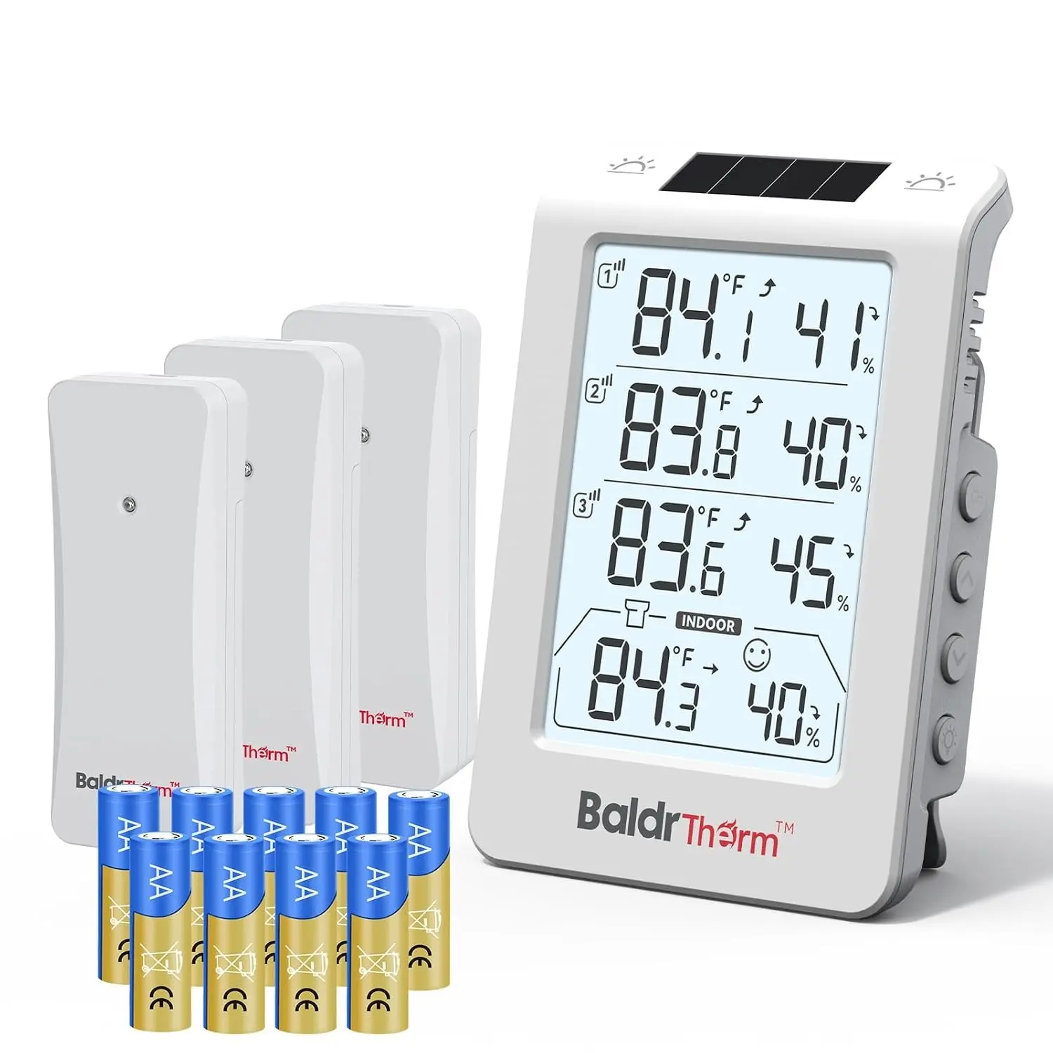 Wireless Freezer Monitor with 3 Sensors, 328ft Long Range Digital Refrigerator Thermometer with Min/Max Temp and Smart Adjustable Backlight, for Home, Garage & Breast Milk, White