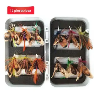 12 hand-tied bionic butterfly fly lures/artificial baits for fly fishing.