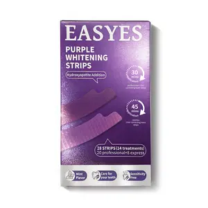 【SW-2】Easyes Purple Teeth Whitening Strips - Sensitivity Free no slip Dry Strip Technology Safe for Enamel on Sensitive Teeth Whitening 7/14  Whitening Sessions 3X Soothing&Dual Repair
