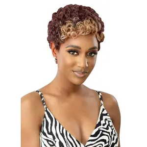 Unipearl Short Curly Wig Short Human Hair Wigs for Black Women Pixie Cut Wig Human Hair Short Brown Wig Natural Curly Hair Short Wigs Human Hair Pixie Wig 4/27#