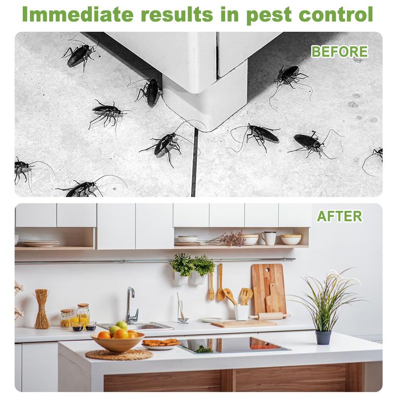 MoonSpry Roach Repellent, Domestic Dormitory Kitchen Powerful Cleaning Cockroach Exterminator Cockroach Gel Bait Pest Control Kit Rodent Repellent Pouches for Indoor & Outdoor Multi-Surface Microfiber Floor Mop roach killer indoor infestation