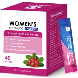Women’s Probiotic 120 Billion CFUs with 18 Strains, Prebiotics & Cranberry for Digestive, Immune, Gut & Vaginal Health Support