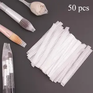 50pcs Mesh Makeup Brush Protectors - Anti-Split Bristle Guards, Unscented Bouquet Sleeve Set