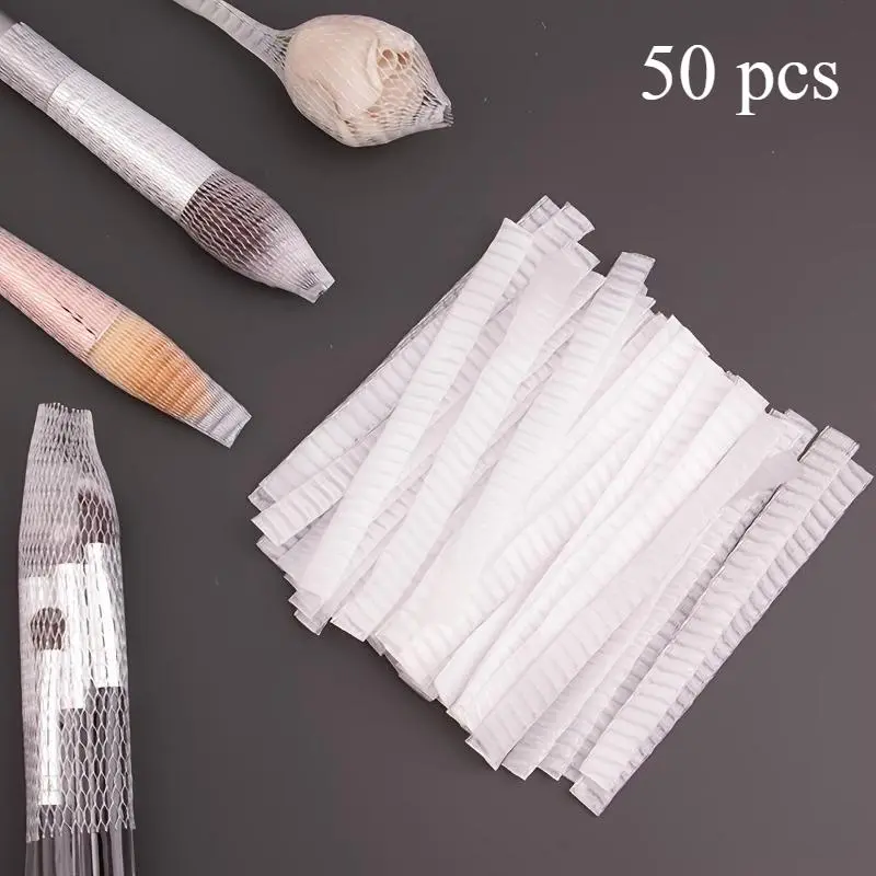 50pcs Mesh Makeup Brush Protectors - Anti-Split Bristle Guards, Unscented Bouquet Sleeve Set