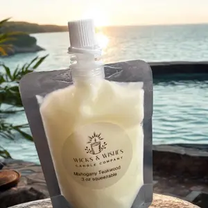 Wicks & Wishes Candle Company Mahogany Teakwood 3 oz Squeezable  soy Wax Melts