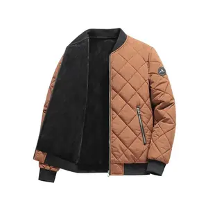 Men's Solid Color Patched Zip Up Thermal Lined Jacket, Regular Fit Casual Long Sleeve Mock Neck Outerwear for Fall & Winter, Men's Clothes for Daily Wear Coats