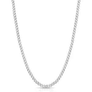 3.5mm Cuban Link Chains for Men, Silver Tone/Black/14K Gold Plated Stainless Steel Necklace Chain, Mens Necklace 16, 18, 20, 22, 24, 26, 28 Inch