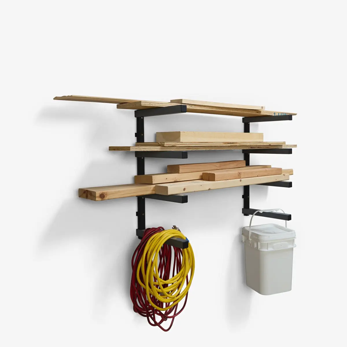 Bora 4-Level Lumber Storage Rack, Black and Gray PBR-004B