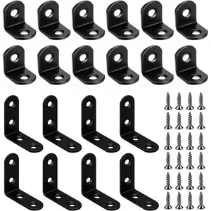 L Bracket Corner Bracket Brace Stainless Steel Small L Corner Angle Brackets 90  Right Angle Brackets with Screws for Shelves  Furniture Cabinet Chair Drawer 20 count 2Sizes