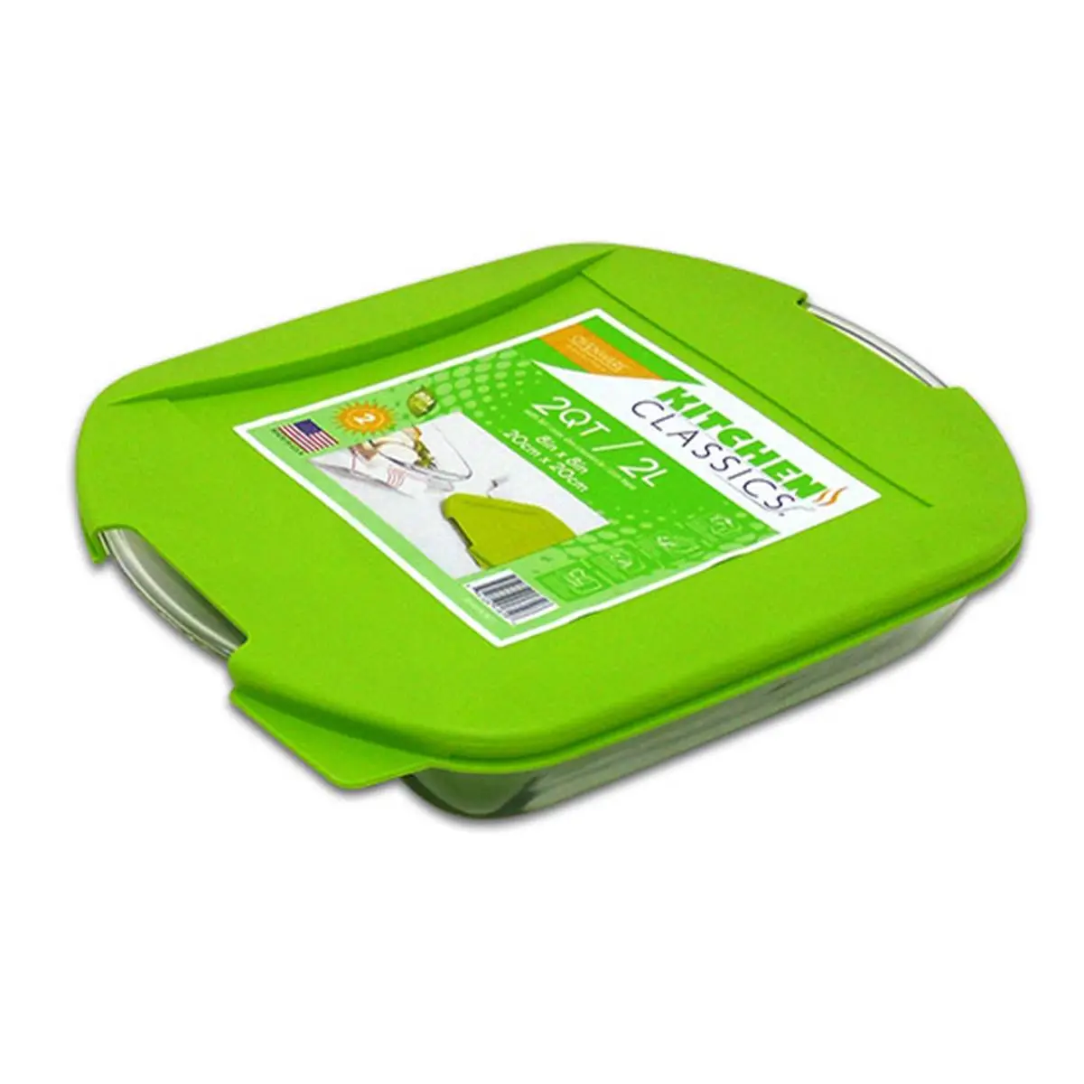 Libra 240476 Classic Kitchen Bakeware 8-in Square Oven Bake Dish with Lid, Pack of 3