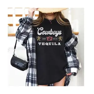 Vintage Cowboys And Tequila T-shirt Western T-shirt, Barbecue Party, Cricut & Silhouette Country T-shirt, Cowboy Shirt Gift