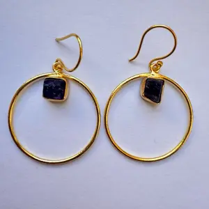Elegant Brass Earrings For Women with Gold Circle Design