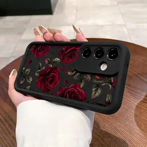 Case for Samsung S24 ultra plus S25 S23 S22 Ultra Plus Crimson Roses Advanced fashion gift Pocket-Friendly Shockproof Silicone Protective Softcase