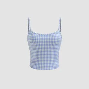 Cider [size 2-10] Round Neckline Gingham Cami Top SwimWeek