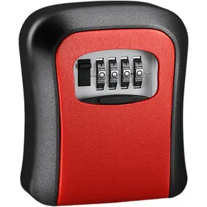 Security Outdoor Full Metal Key Safe Box 4-Digit Lock Wall Mount w Screws Heavy-Duty Realtor Use Password Keys Storage for Home Airbnb Beach Gift for Men Portable Resettable Key Lock Box