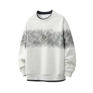 Men's Regular Fit 2 in 1 Letter Print Sweatshirt, Casual Soft Comfy Long Sleeve Crew Neck Pullover for Spring & Fall, Fashion Men's Top for Daily Wear