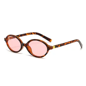 Small Oval Sunglasses for Women Men UV400 Protection Lightweight Plastic Frame Unisex Eyewear for Daily Wear Driving Beach