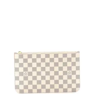 Pre-owned Louis Vuitton Canvas Coated Small Leather Goods Neverfull Pochette Damier Large by Rebag