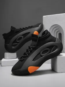 Men's Sporty Outdoor Shoes, Breathable Flyknit Sock Shoes, Slip-On Lightweight Soft Sole, Versatile Athletic Footwear, Lightweight Athletic Sneakers for All Seasons, Active Sneakers