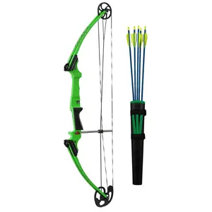 Genesis Original Archery Compound Bow and Arrow Set, Draw Hand-Right, Green
