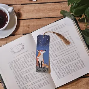 Critterwit Dreaming Fox Bookmark 2x6 Inches Laminated with Gold Tassel for Page Marking and Charm Elevate Your Reading Experience