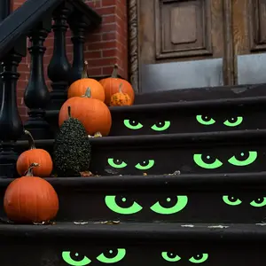 Halloween Glow in The Dark Eye Wall Decals, 8 Pairs Glowing Eyes Stickers Peeping Eyes Luminous Sticker, Spooky Halloween Party Decorations for Windows Walls Ceilings Doors Halloween Night Light Wall Stickers Peeping Night Light Eyes Stickers Ghost Decor