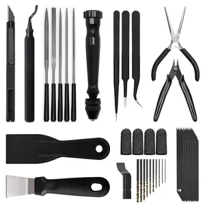 3D Printer Tools Kit Essential, 3D Printing Tools Kit, 3D Printer Accessories, Deburring Tool, Wire , Drill, Scraper for Remove, Smoothing, Finishing, Deburring, Craving, Drilling