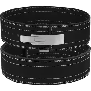 Unisex IPF 10mm Thick Leather Powerlifting Lever Belt, Quick Release Adjustable Lever Buckle for Custom Fit, Ideal for Gym Squats, Deadlifts