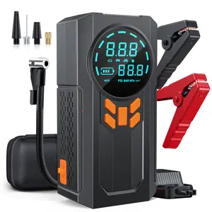 Portable Car Jump Starter with Air Compressor, 3000A 150PSI, 12V, 3 Modes, Flashlight, LCD Display, Smart Jumper Cables (9.0 Gas/8.0L Diesel)